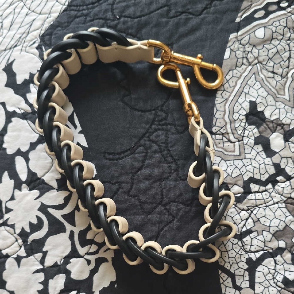 kate spade Leather Black and Cream Chain Link Strap